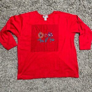 90s Gina Peters Womens Vintage Flower Top Size XXL